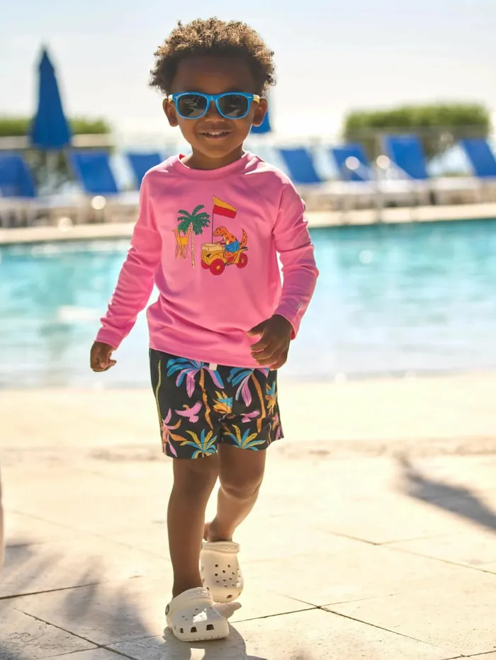 Chubbies Toddler 6m6 Swim The Dino Racers Pink Dinosaur