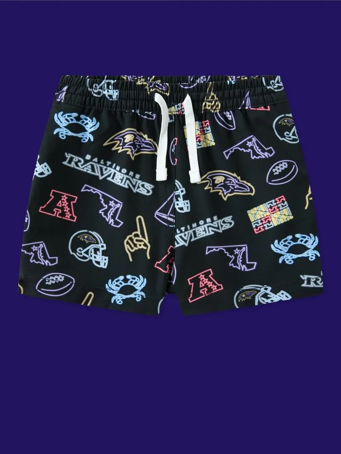 Chubbies Toddler 6m6 Swim The Neon Ravens Baltimore Ravens Black