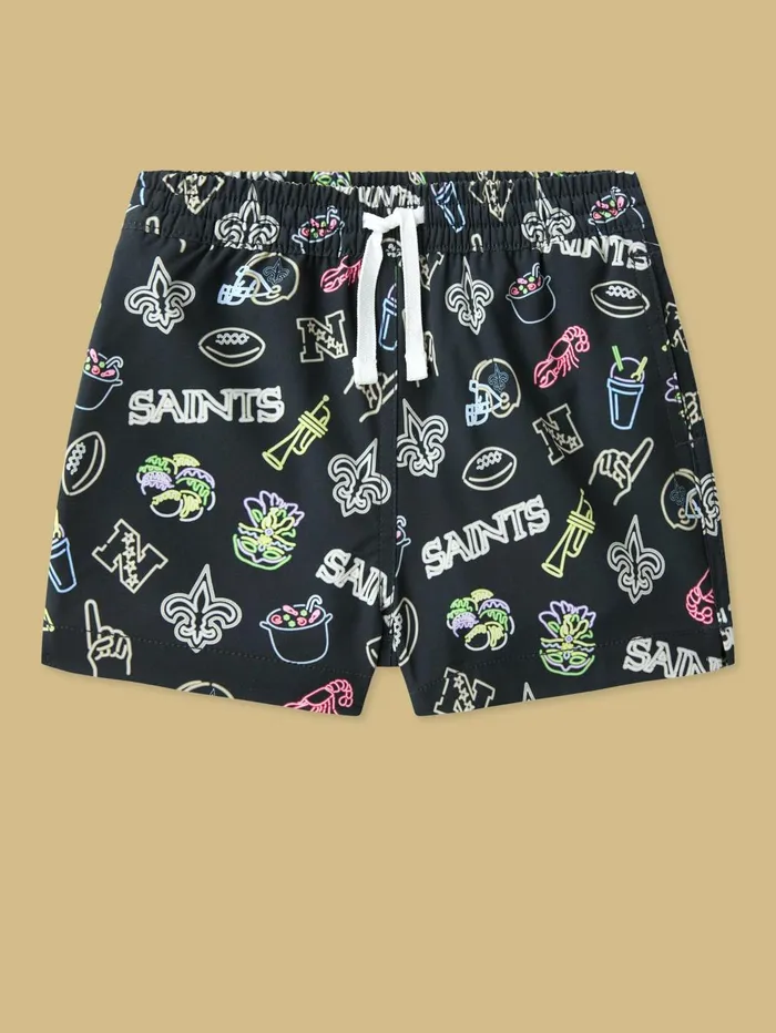 Chubbies Toddler 6m6 Swim The Neon Saints New Orleans Saints Black