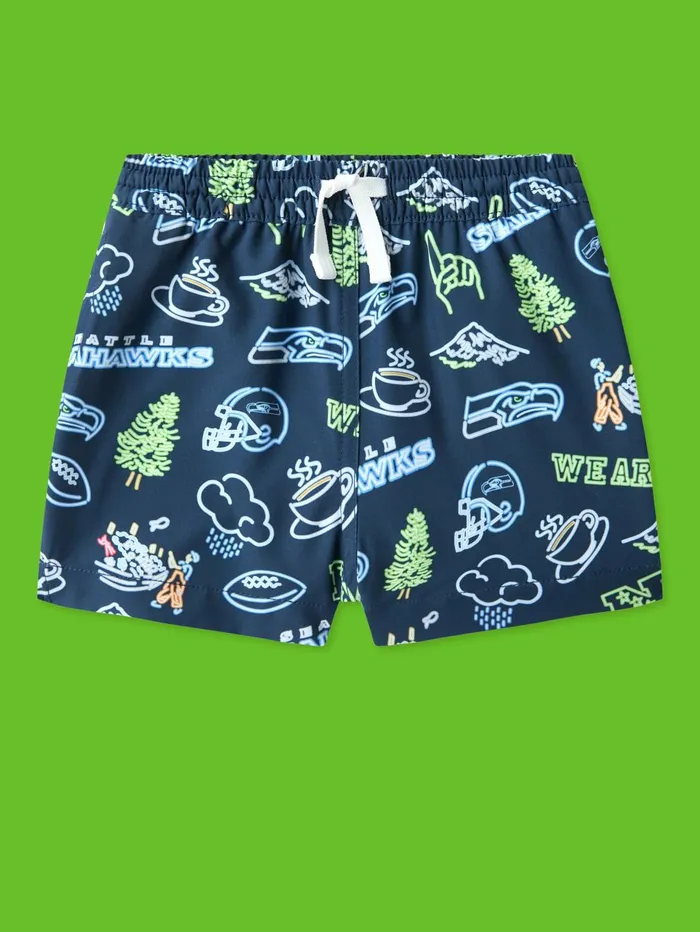 Chubbies Toddler 6m6 Swim The Neon Seahawks Seattle Seahawks Black