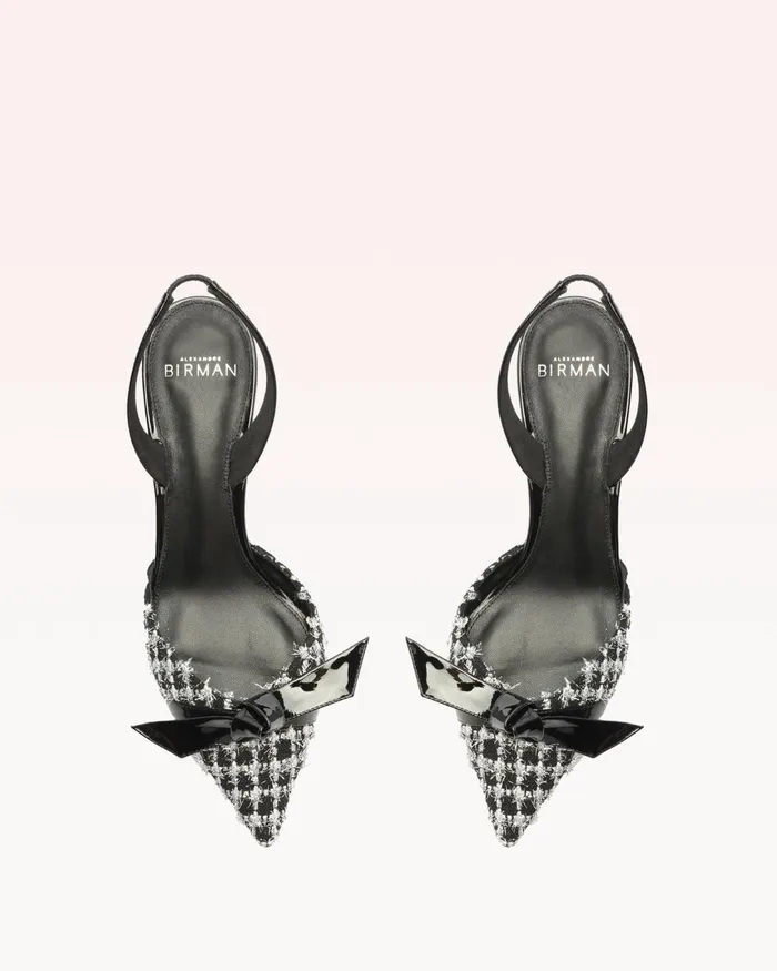Clarita Bell Slingback 60 Tweed Black Alexandre Birman Clarita Slingback Black Women Alexandre Birman Pumps