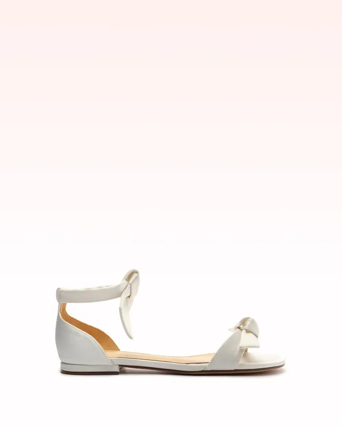 Clarita Flat Satin White White Women Alexandre Birman Flats