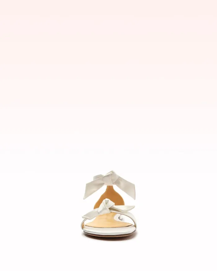 Clarita Flat Satin White White Women Alexandre Birman Flats