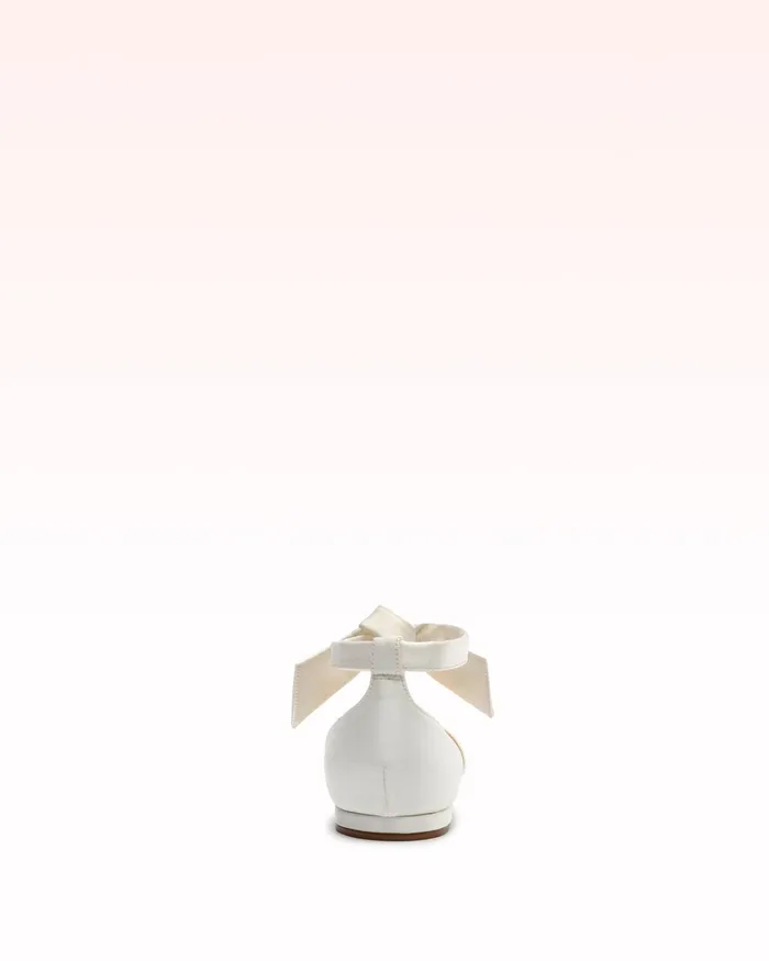 Clarita Flat Satin White White Women Alexandre Birman Flats