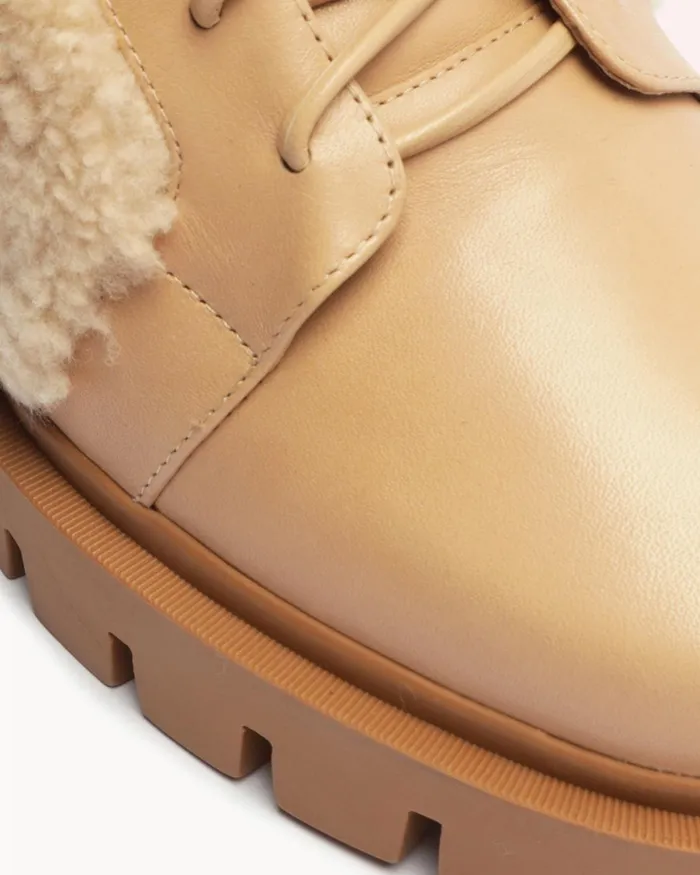 Clarita Shearling Combat Boots 8211 Beige Combat Boots For Beige Women Alexandre Birman Boots