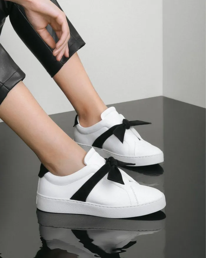 Clarita Sneaker Suede Black and White Luxury Sneakers For Casual Outfits 8211 Italian Made Shoes Black Women Alexandre Birman Sneakers