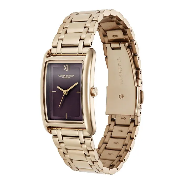 Classic Watches Women Olivia Burton 23mm Grove Midnight Plum and Rose Gold Bracelet Watch