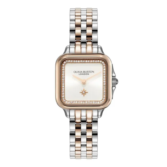 Classic Watches Women Olivia Burton 28mm Grosvenor White and Two Tone Bracelet Watch Classic Watches Women Olivia Burton 28mm Grosvenor White and Two Tone Bracelet Watch