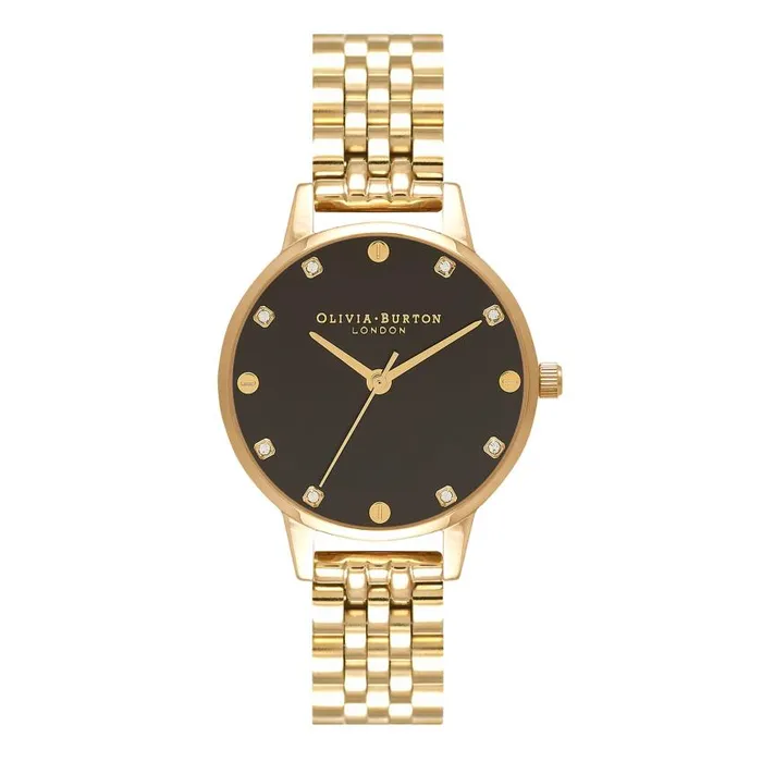 Classic Watches Women Olivia Burton 30mm Black and Gold Bracelet Watch