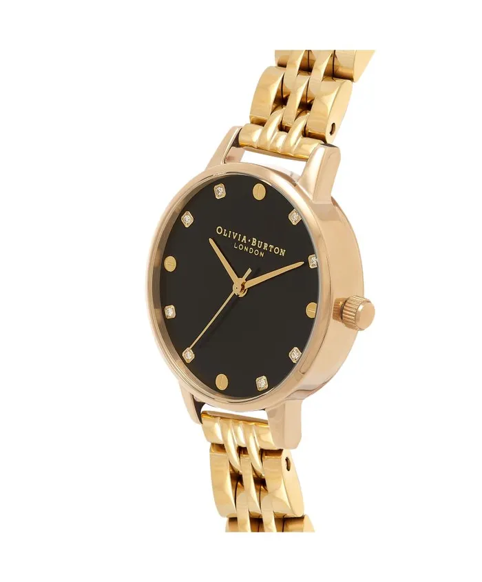 Classic Watches Women Olivia Burton 30mm Black and Gold Bracelet Watch
