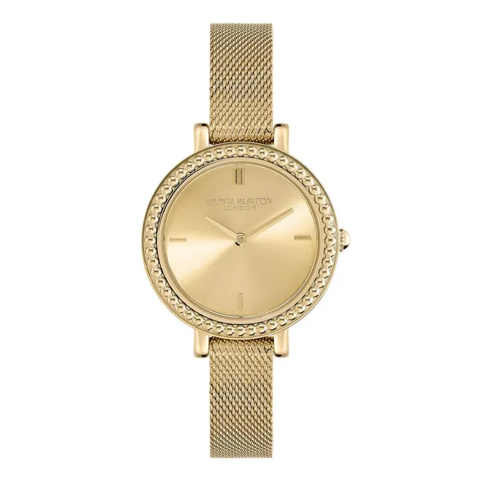 Classic Watches Women Olivia Burton 30mm Vintage Bead Gold Mesh Watch