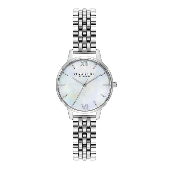 Classic Watches Women Olivia Burton 30mm White and Silver Bracelet Watch