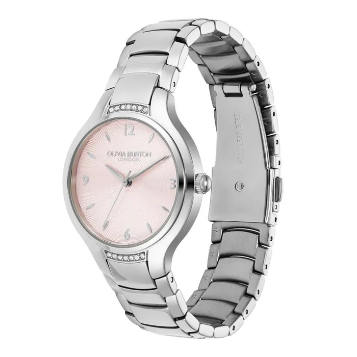 Classic Watches Women Olivia Burton 34mm Lea Light Blush and Silver Bracelet Watch