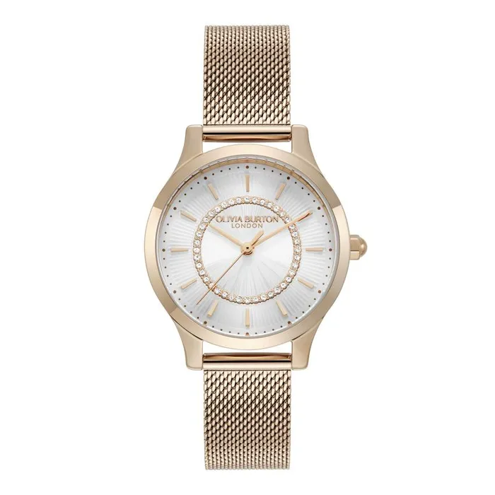 Classic Watches Women Olivia Burton 36mm Wonderlust White and Rose Gold Mesh Watch Classic Watches Women Olivia Burton 36mm Wonderlust White and Rose Gold Mesh Watch