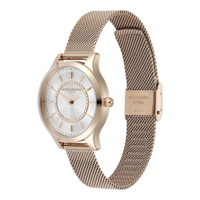 Classic Watches Women Olivia Burton 36mm Wonderlust White and Rose Gold Mesh Watch