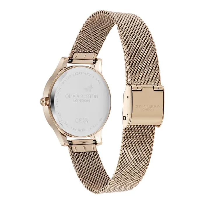 Classic Watches Women Olivia Burton 36mm Wonderlust White and Rose Gold Mesh Watch