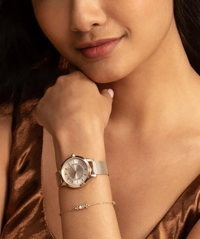 Classic Watches Women Olivia Burton 36mm Wonderlust White and Rose Gold Mesh Watch