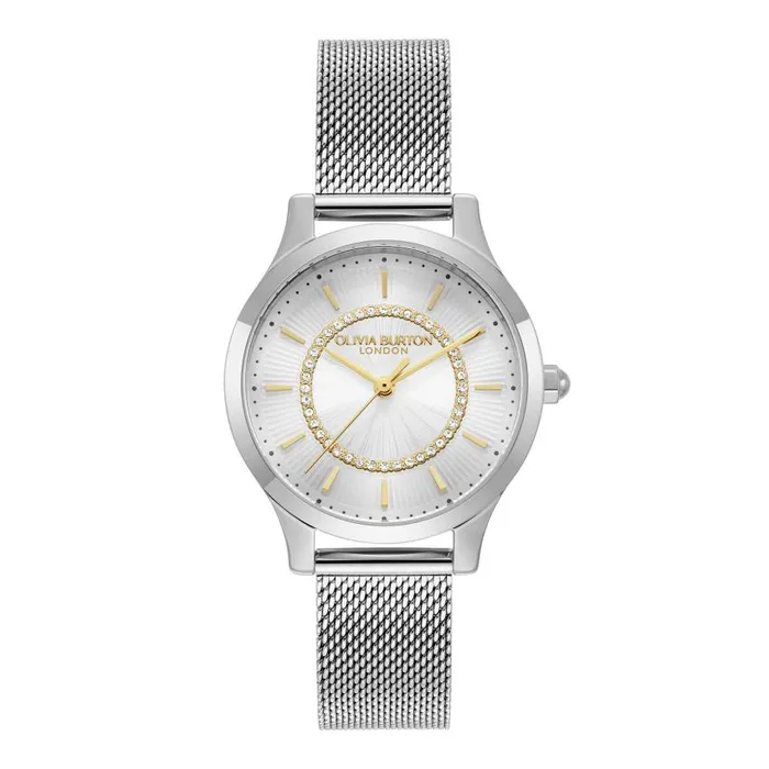 Classic Watches Women Olivia Burton 36mm Wonderlust White and Silver Mesh Watch Classic Watches Women Olivia Burton 36mm Wonderlust White and Silver Mesh Watch