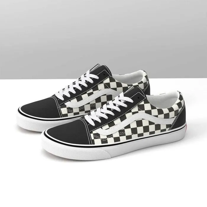 Classics Shoes Men Vans Primary Check Old Skool Blackwhite