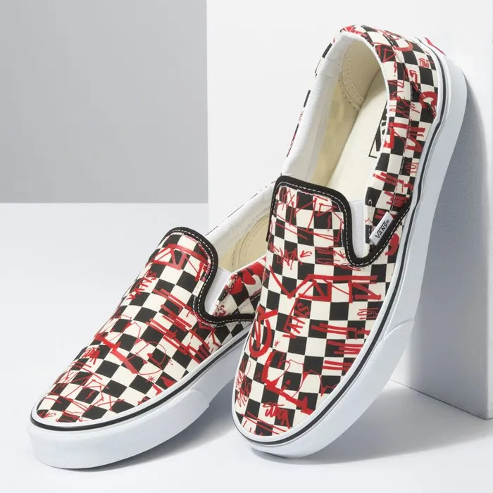 Classics Shoes MenWomen Vans Crew Classic SlipOn Checkerboardred Classics Shoes MenWomen Vans Crew Classic SlipOn Checkerboardred