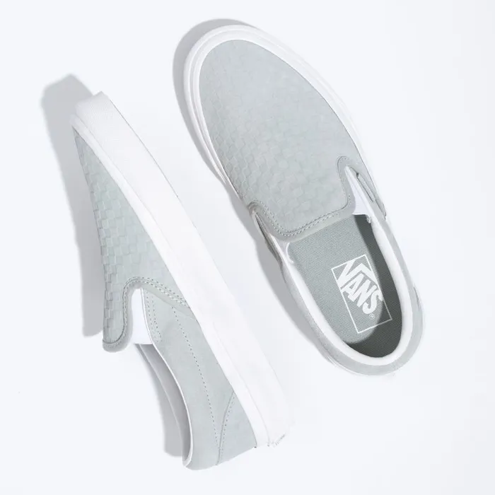 Classics Shoes MenWomen Vans Emboss Mini Check Classic SlipOn Mirage Graytrue White Classics Shoes MenWomen Vans Emboss Mini Check Classic SlipOn Mirage Graytrue White