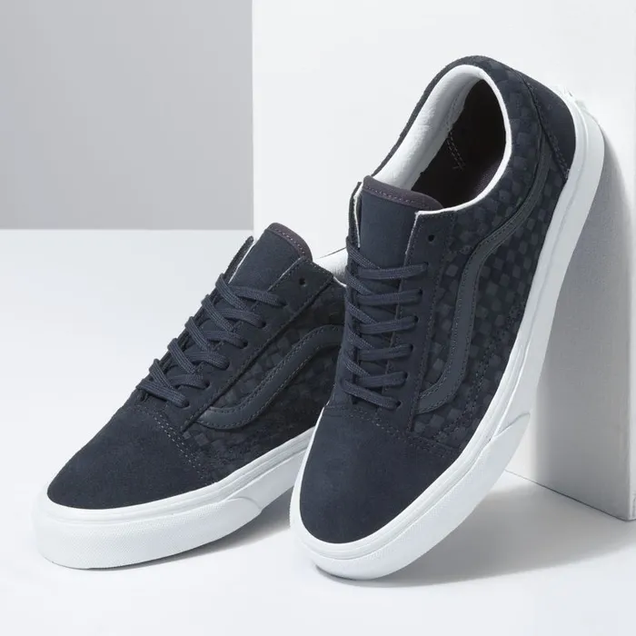 Classics Shoes MenWomen Vans Emboss Mini Check Old Skool India Inktrue White Classics Shoes MenWomen Vans Emboss Mini Check Old Skool India Inktrue White