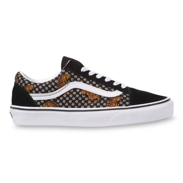 Classics Shoes MenWomen Vans Tiger Floral Old Skool Blacktrue White Classics Shoes MenWomen Vans Tiger Floral Old Skool Blacktrue White