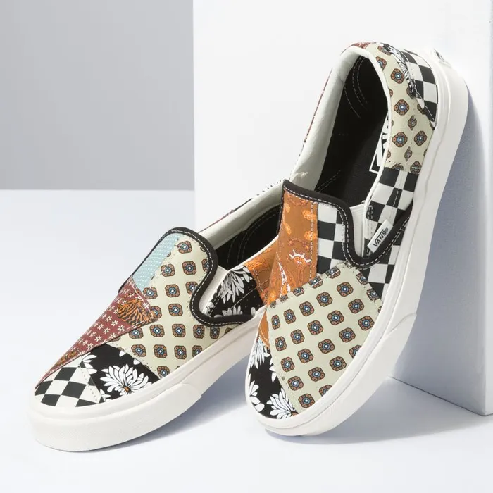 Classics Shoes MenWomen Vans Tiger Patchwork Classic SlipOn Blacktrue White Classics Shoes MenWomen Vans Tiger Patchwork Classic SlipOn Blacktrue White