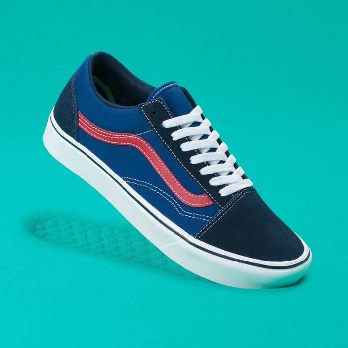 Classics Shoes MenWomen Vans TriTone ComfyCush Old Skool Dress Bluesbluered