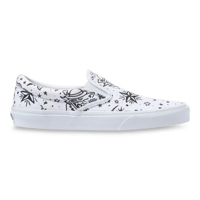 Classics Shoes MenWomen Vans UColor Classic SlipOn Tattootrue White Classics Shoes MenWomen Vans UColor Classic SlipOn Tattootrue White