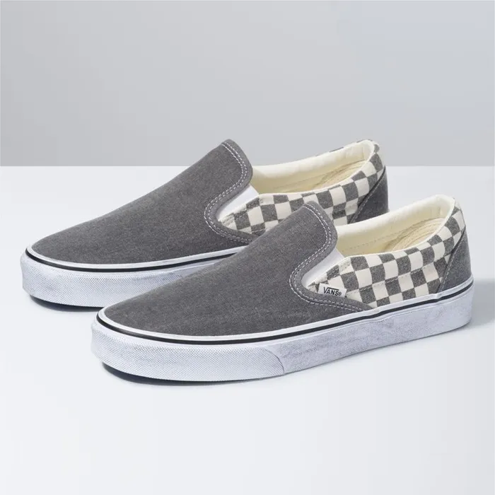 Classics Shoes MenWomen Vans Washed Classic SlipOn Asphalttrue White
