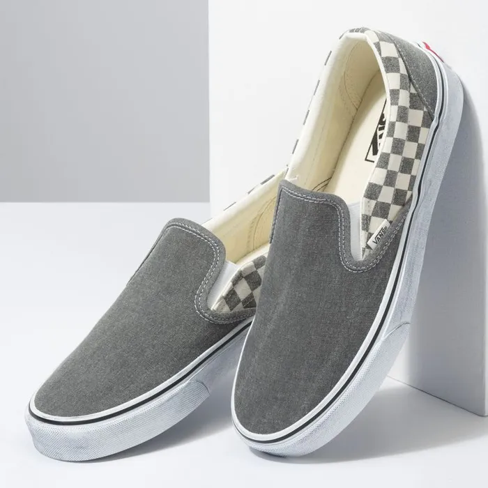 Classics Shoes MenWomen Vans Washed Classic SlipOn Asphalttrue White Classics Shoes MenWomen Vans Washed Classic SlipOn Asphalttrue White