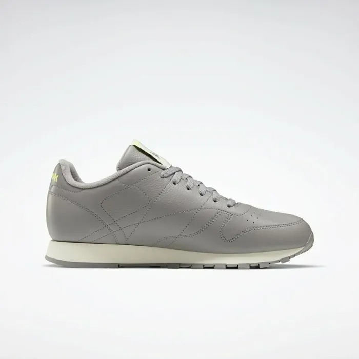 Classics Shoes MensWomens Reebok Classic Leather Shoes Grey Classic White Yellow Flare