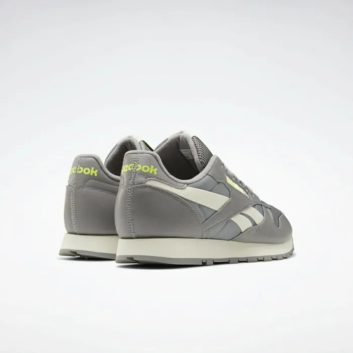 Classics Shoes MensWomens Reebok Classic Leather Shoes Grey Classic White Yellow Flare