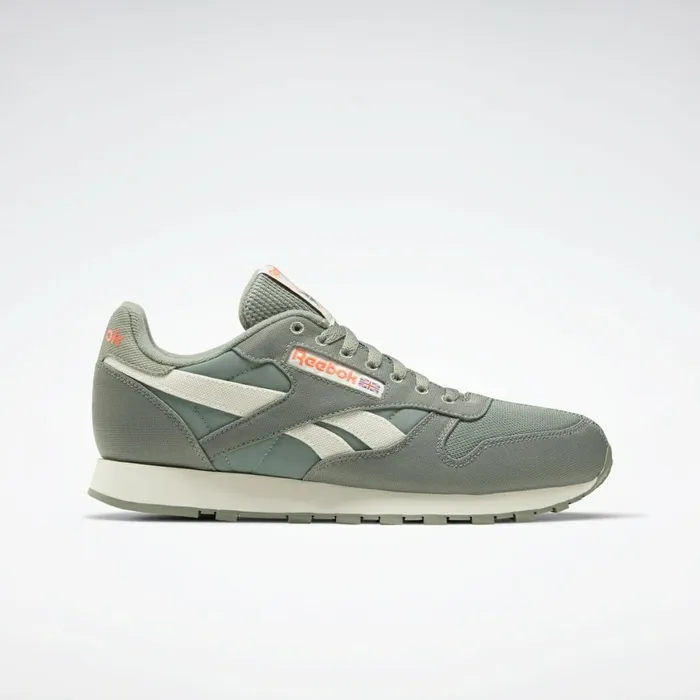 Classics Shoes MensWomens Reebok Classic Leather Shoes Harmony Green Classic White Orange Flare Classics Shoes MensWomens Reebok Classic Leather Shoes Harmony Green Classic White Orange Flare
