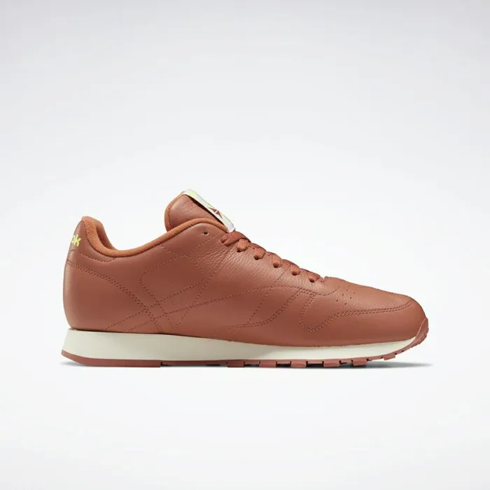 Classics Shoes MensWomens Reebok Classic Leather Shoes Orange Classic White Yellow Flare