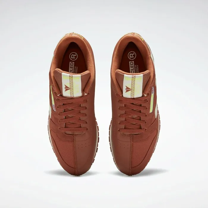 Classics Shoes MensWomens Reebok Classic Leather Shoes Orange Classic White Yellow Flare