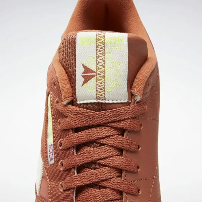 Classics Shoes MensWomens Reebok Classic Leather Shoes Orange Classic White Yellow Flare