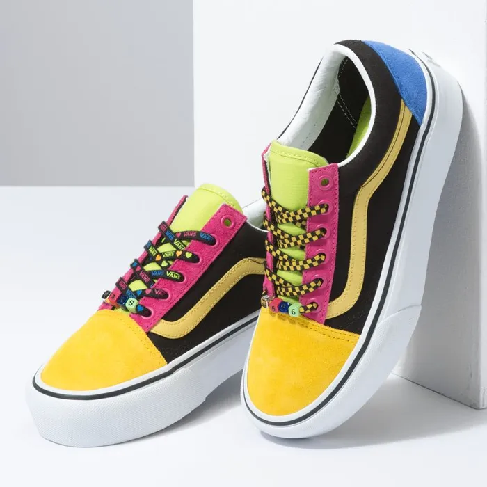 Classics Shoes Women Vans Beads Old Skool Platform Multitrue White Classics Shoes Women Vans Beads Old Skool Platform Multitrue White