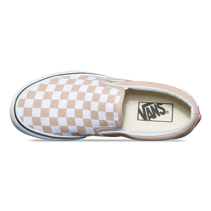 Classics Shoes Women Vans Checkerboard SlipOn Frappetrue White