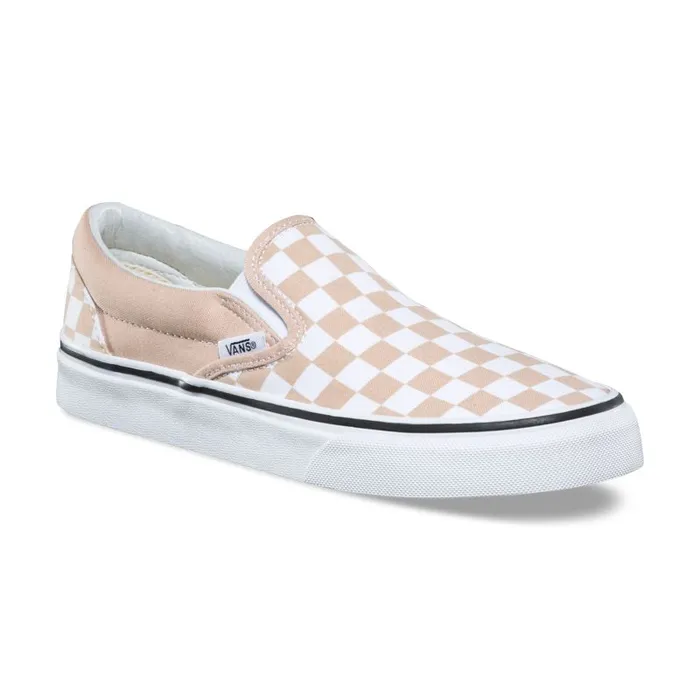 Classics Shoes Women Vans Checkerboard SlipOn Frappetrue White