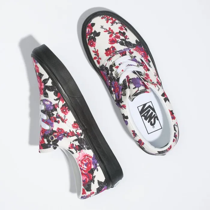 Classics Shoes Women Vans Florals Era Whiteblack Classics Shoes Women Vans Florals Era Whiteblack
