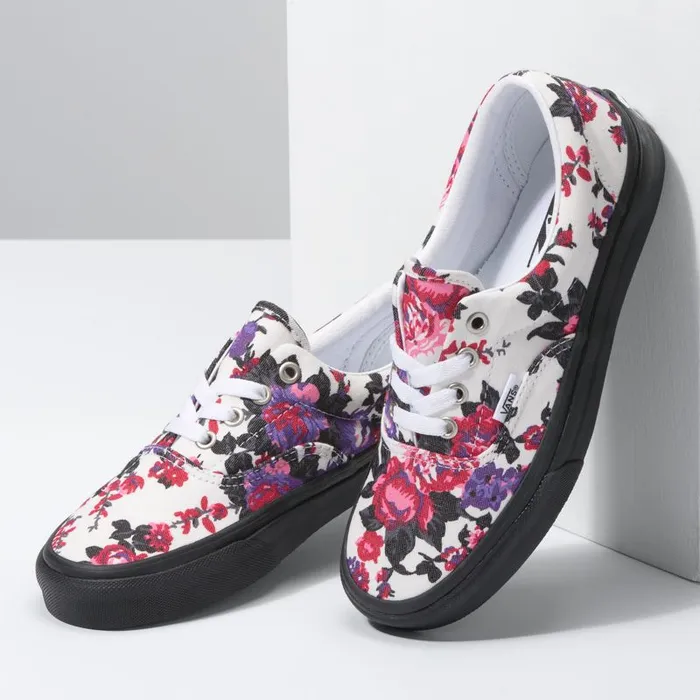 Classics Shoes Women Vans Florals Era Whiteblack Classics Shoes Women Vans Florals Era Whiteblack