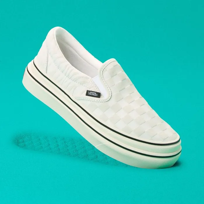Classics Shoes Women Vans Mixed Media Super ComfyCush SlipOn Antique Whiteblack Classics Shoes Women Vans Mixed Media Super ComfyCush SlipOn Antique Whiteblack