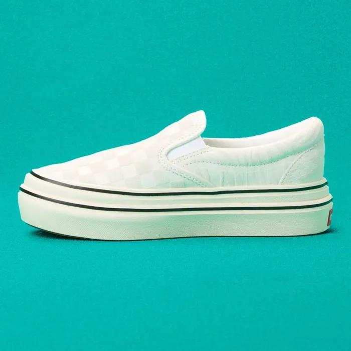 Classics Shoes Women Vans Mixed Media Super ComfyCush SlipOn Antique Whiteblack Classics Shoes Women Vans Mixed Media Super ComfyCush SlipOn Antique Whiteblack