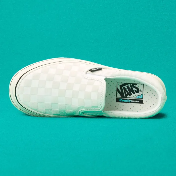 Classics Shoes Women Vans Mixed Media Super ComfyCush SlipOn Antique Whiteblack Classics Shoes Women Vans Mixed Media Super ComfyCush SlipOn Antique Whiteblack