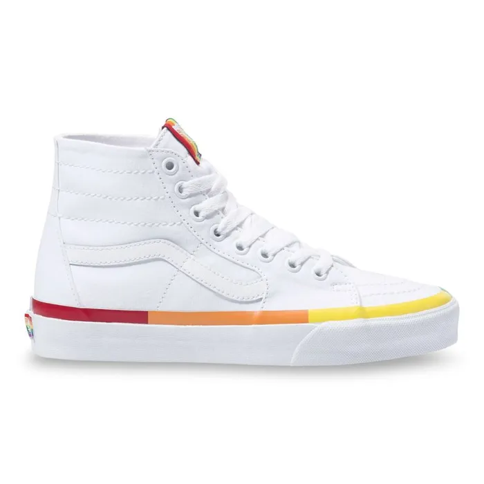 Classics Shoes Women Vans Rainbow Foxing Sk8Hi Tapered True White