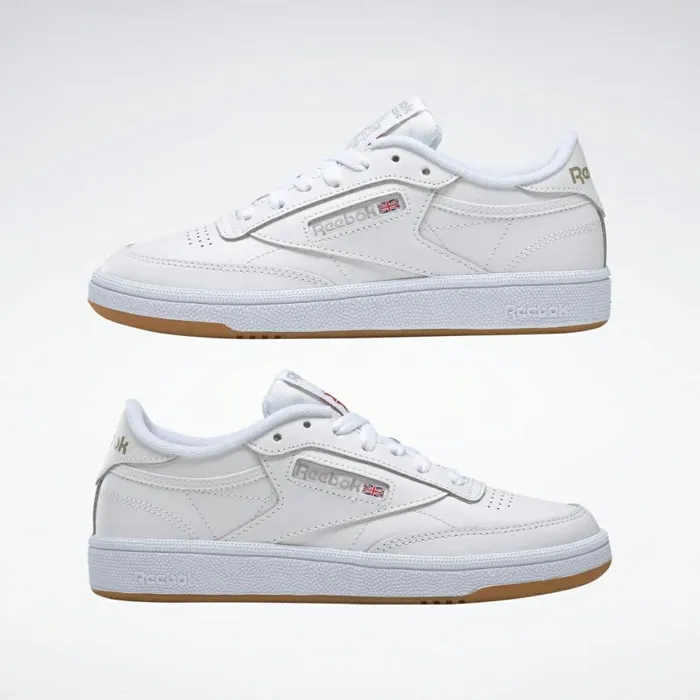Classics Shoes Womens Reebok Club C 85 Shoes White Light Grey Gum