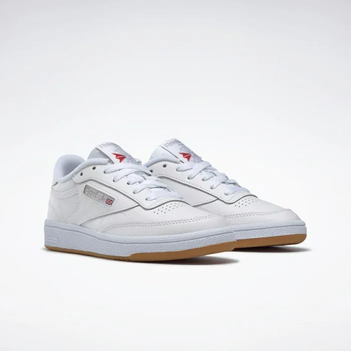 Classics Shoes Womens Reebok Club C 85 Shoes White Light Grey Gum