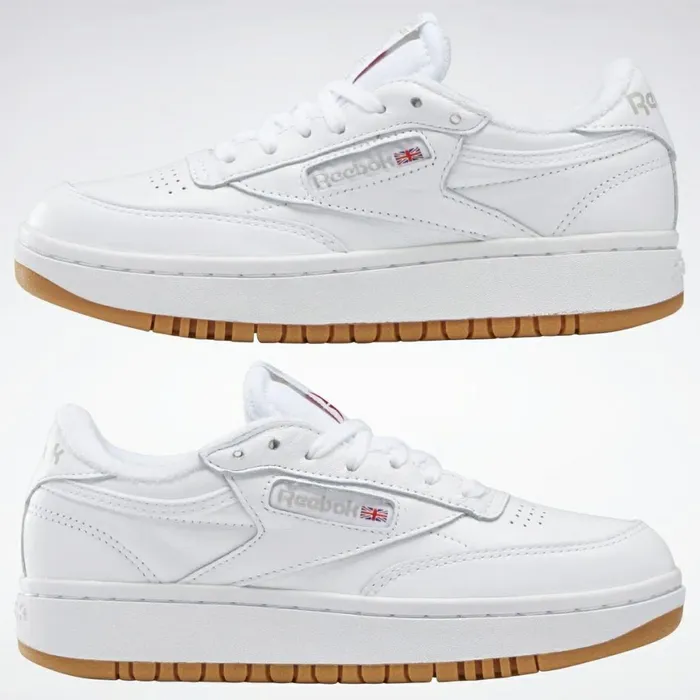 Classics Shoes Womens Reebok Club C Double Shoes White Reebok Rubber Gum07 White